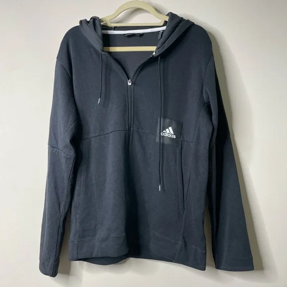 Adidas Basketball Club Black Full Zip Jacket Medium - Picture 1 of 6